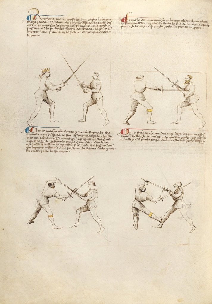 Detail of Combat with Sword by Fiore Furlan dei Liberi da Premariacco