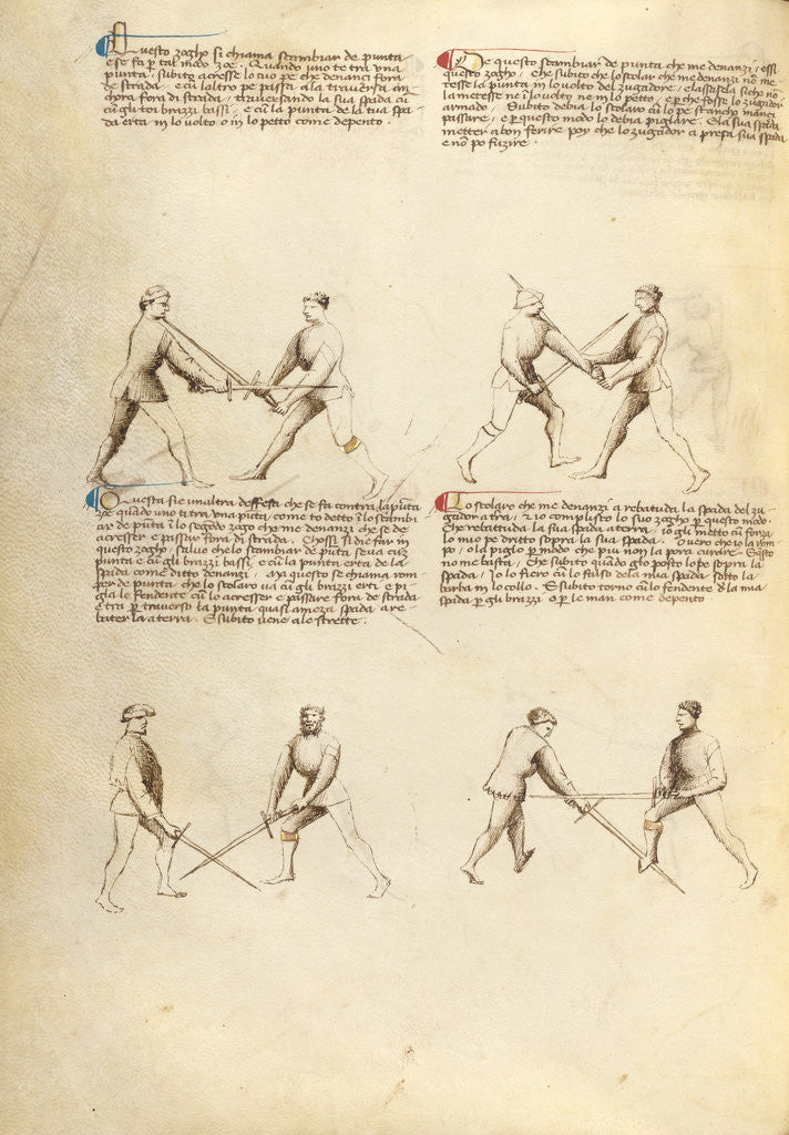 Detail of Combat with Sword by Fiore Furlan dei Liberi da Premariacco