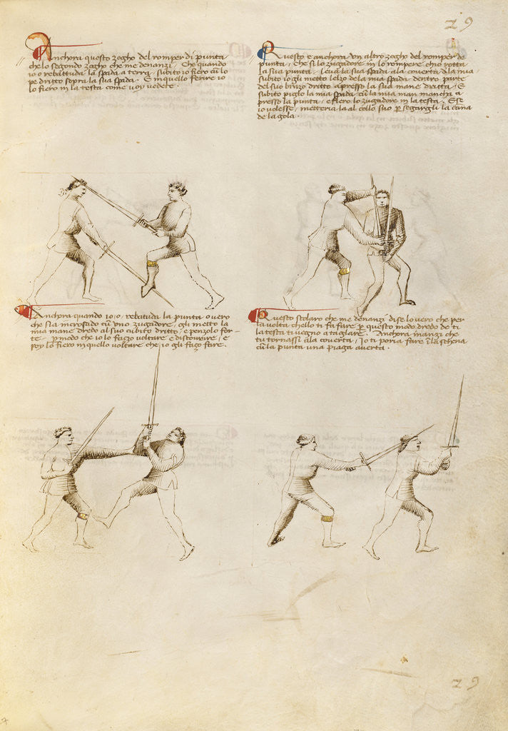 Detail of Combat with Sword by Fiore Furlan dei Liberi da Premariacco