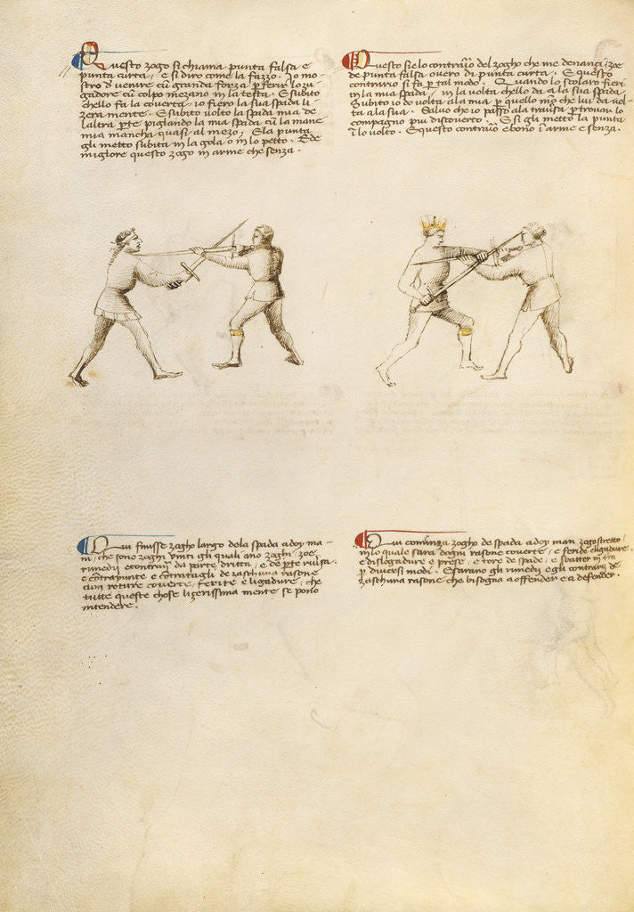 Detail of Combat with Sword by Fiore Furlan dei Liberi da Premariacco