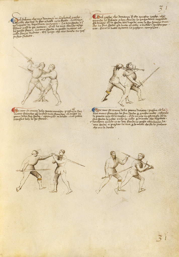 Detail of Combat with Sword by Fiore Furlan dei Liberi da Premariacco
