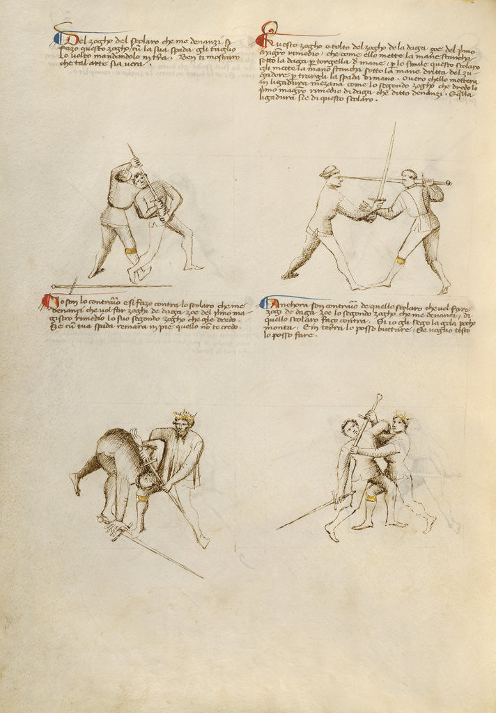 Detail of Combat with Sword by Fiore Furlan dei Liberi da Premariacco