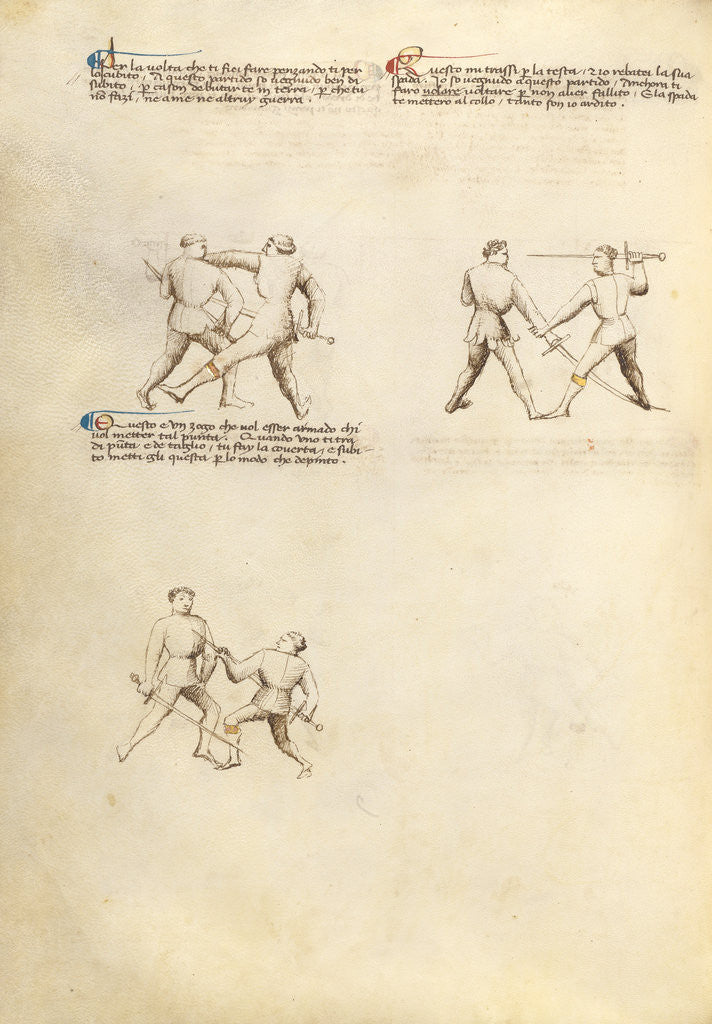 Detail of Combat with Sword by Fiore Furlan dei Liberi da Premariacco