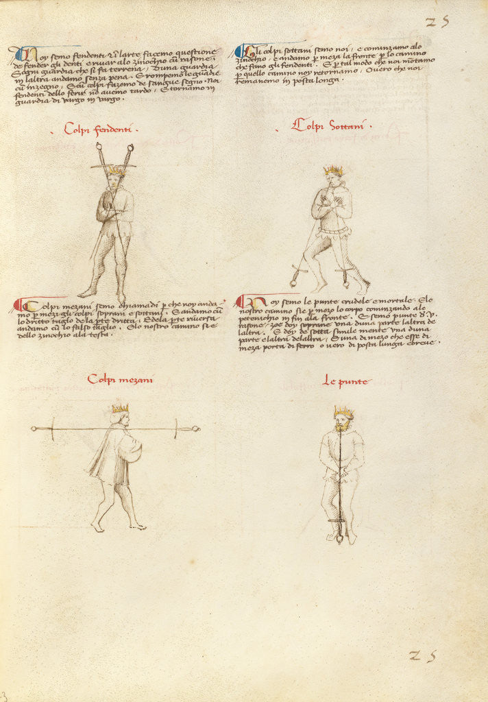 Detail of Combat with Sword by Fiore Furlan dei Liberi da Premariacco