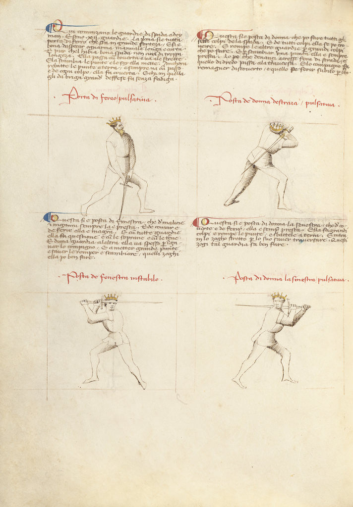 Detail of Combat with Sword by Fiore Furlan dei Liberi da Premariacco