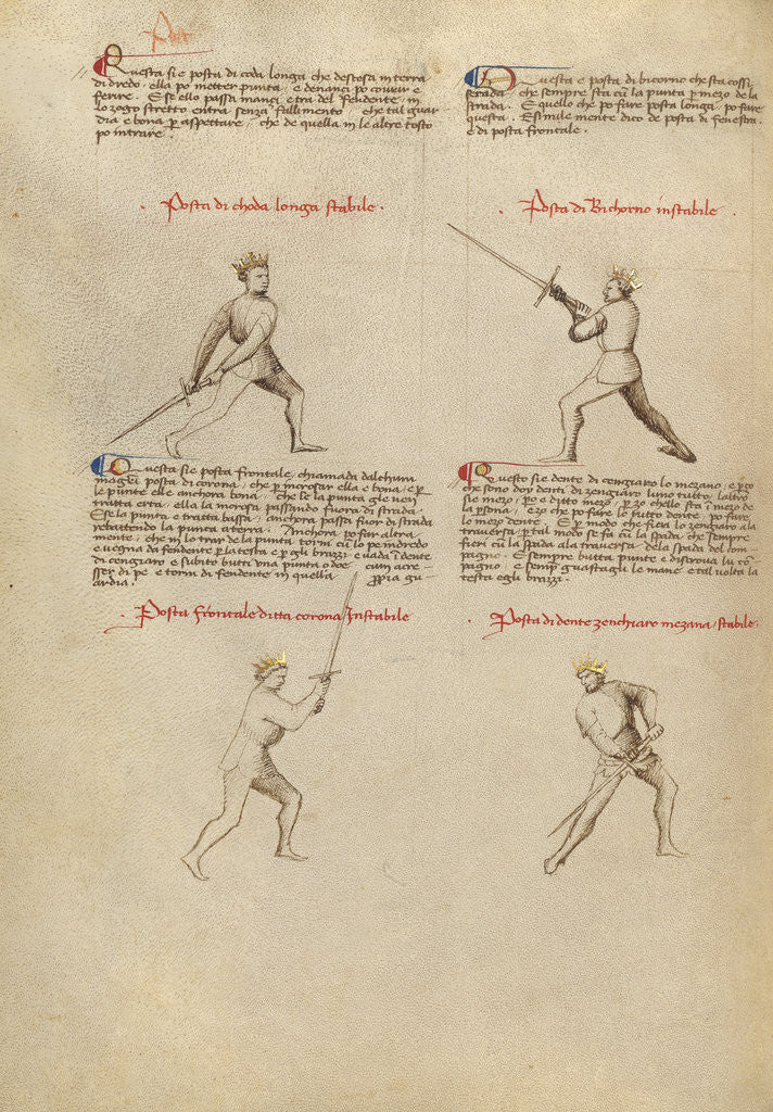 Detail of Combat with Sword by Fiore Furlan dei Liberi da Premariacco