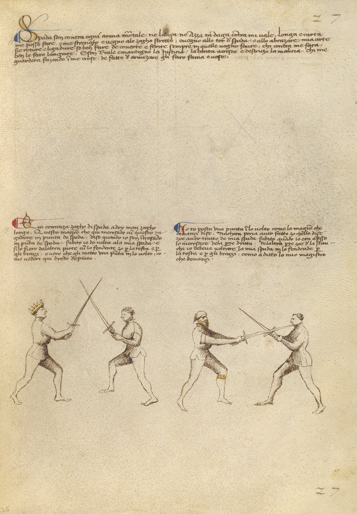 Detail of Combat with Sword by Fiore Furlan dei Liberi da Premariacco