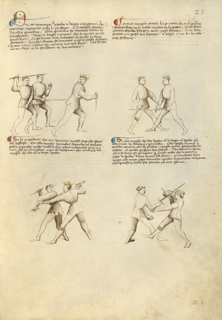 Detail of Combat with Dagger and Sword by Fiore Furlan dei Liberi da Premariacco