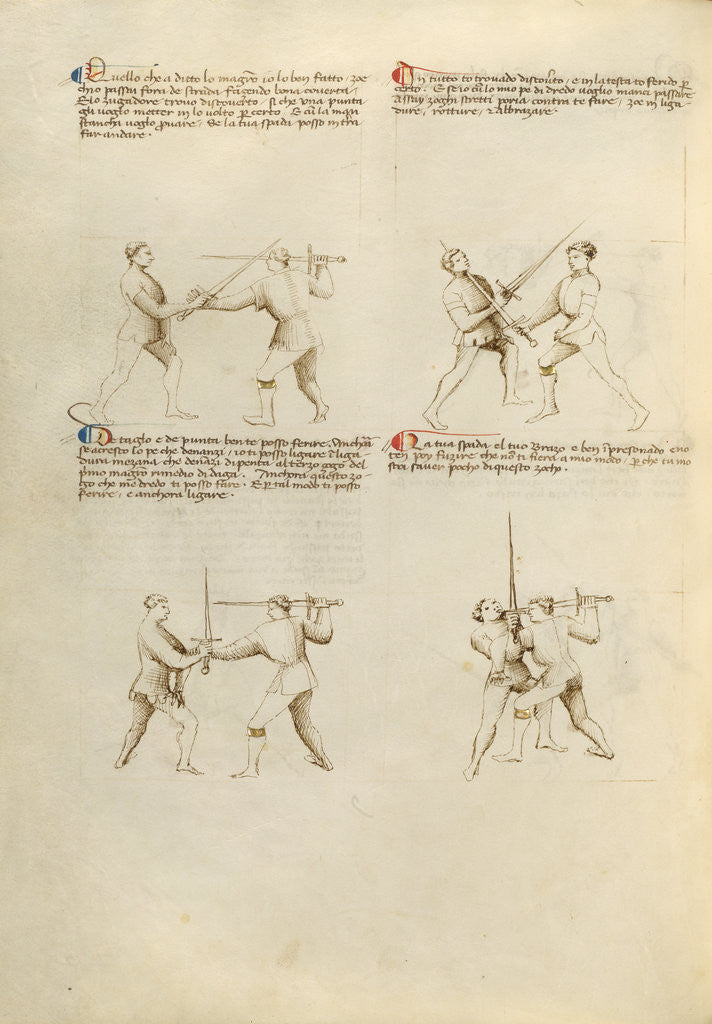 Detail of Combat with Sword by Fiore Furlan dei Liberi da Premariacco