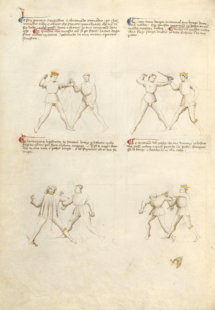 Detail of Combat with Dagger by Fiore Furlan dei Liberi da Premariacco