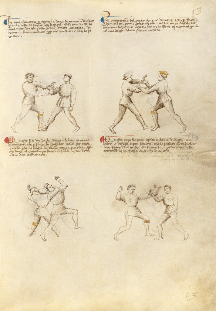 Detail of Combat with Dagger by Fiore Furlan dei Liberi da Premariacco