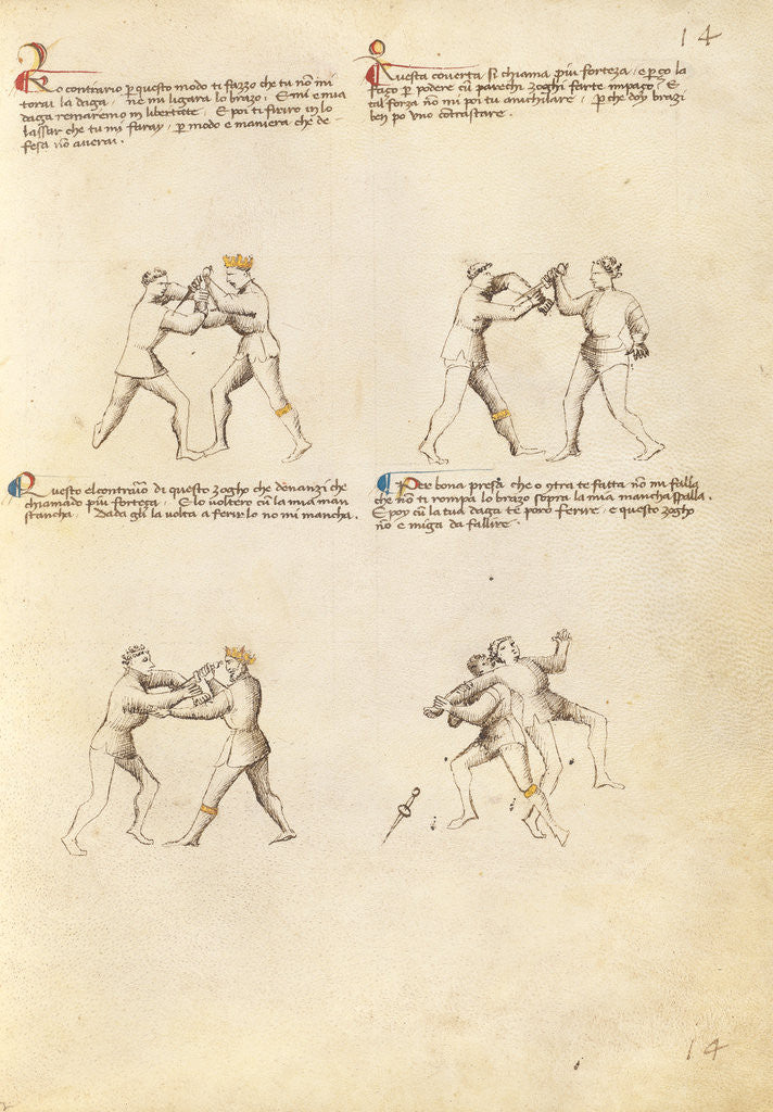 Detail of Combat with Dagger by Fiore Furlan dei Liberi da Premariacco