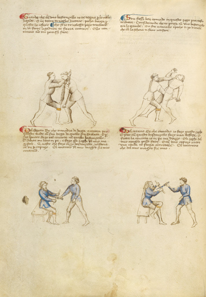 Detail of Combat with Rondel and Dagger by Fiore Furlan dei Liberi da Premariacco