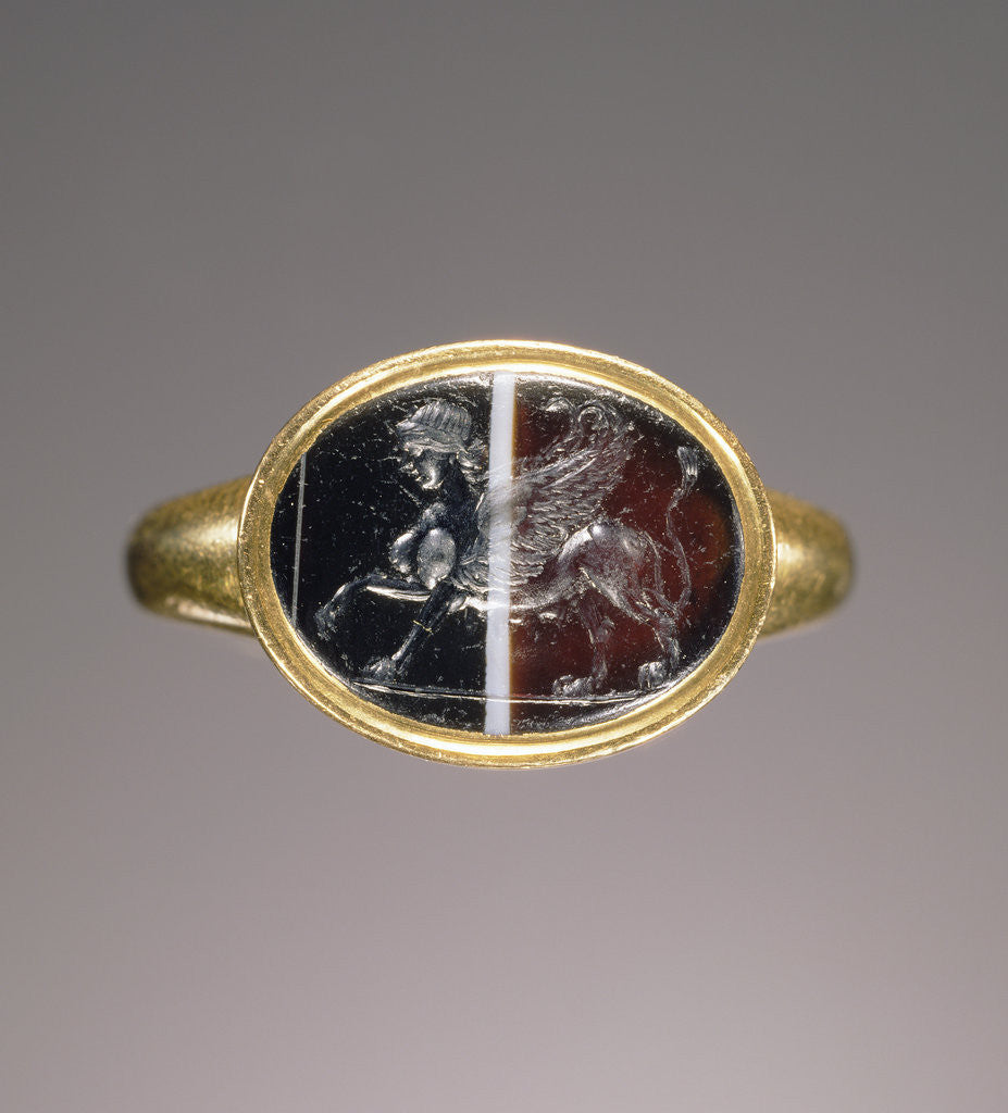 Detail of Engraved gem set into a ring by Anonymous