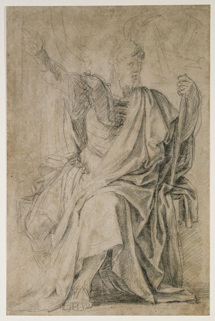 Detail of Study for the figure of Astasius by Eustache Le Sueur