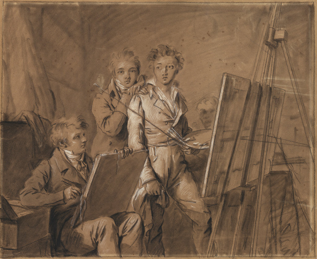 Detail of Three Young Artists in a Studio by Louis-Léopold Boilly