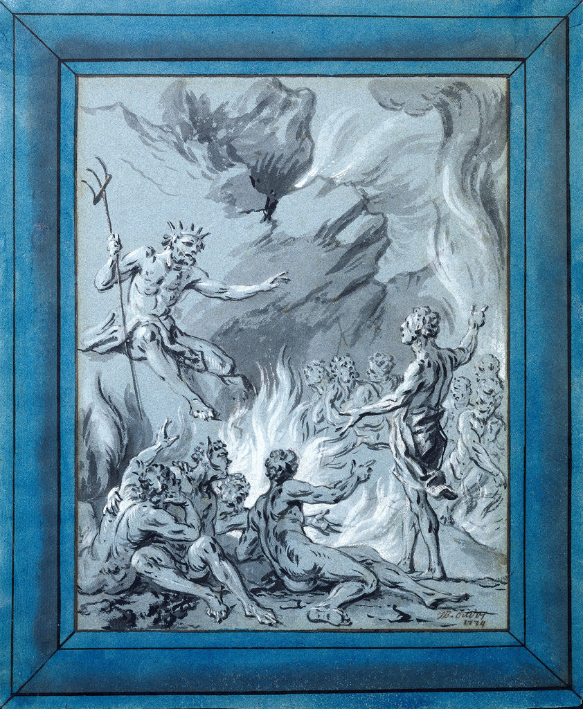 Detail of Belphagore by Jean-Baptiste Oudry