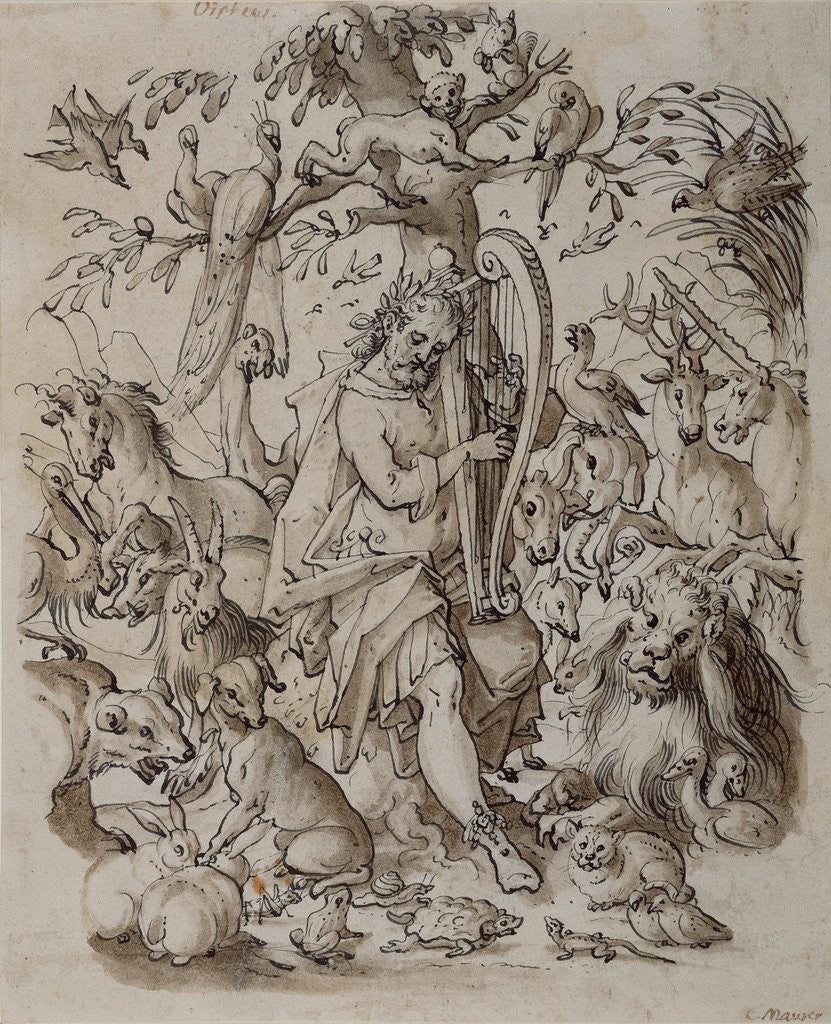 Detail of Orpheus Charming the Animals by Josias Murer II