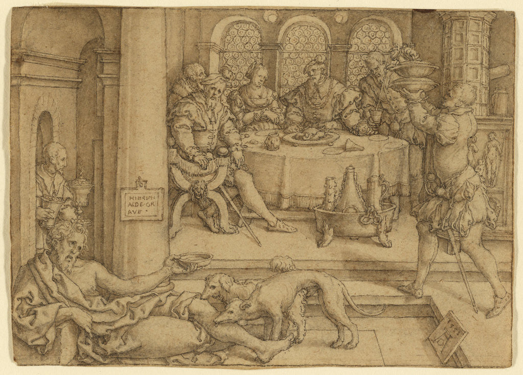 Detail of Lazarus Begging for Crumbs from Dives's Table by Heinrich Aldegrever