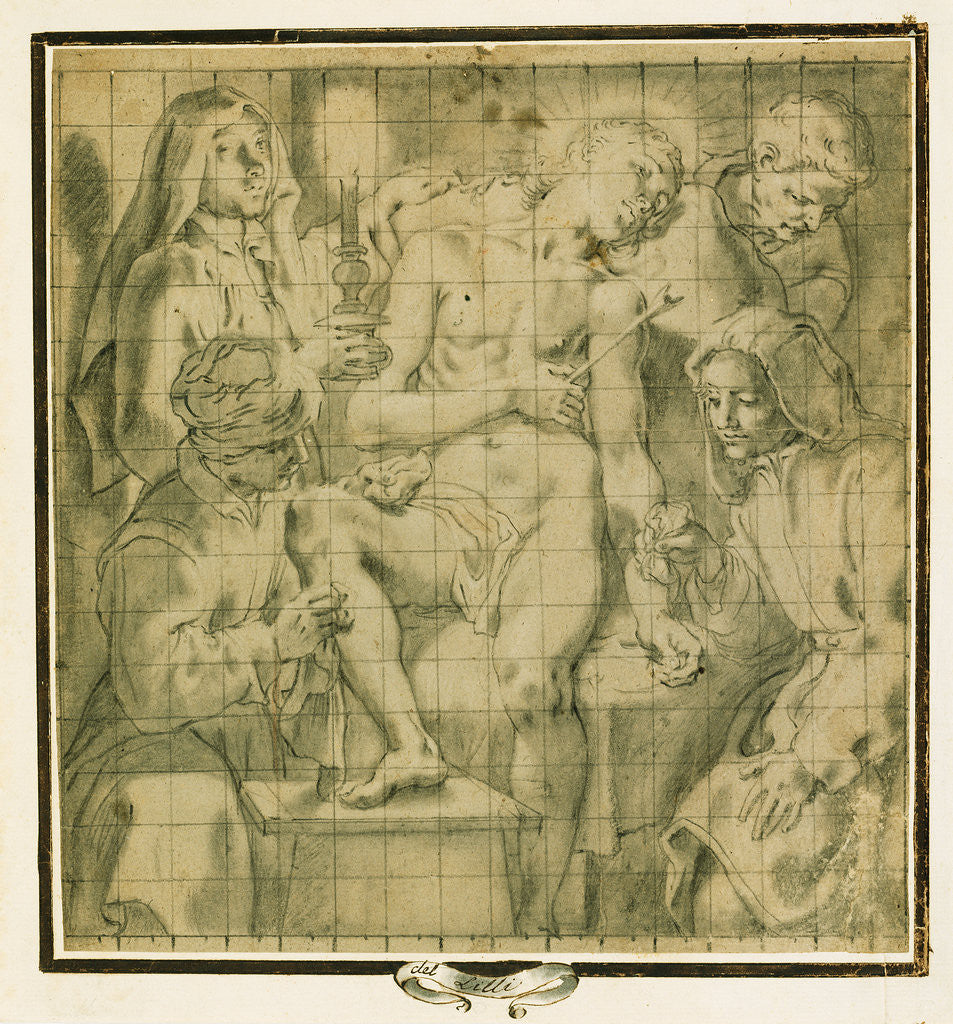 Detail of Figures Tending to the Wounded Saint Sebastian by Andrea Lilio