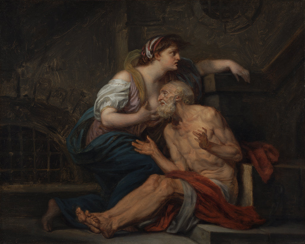 Detail of Cimon and Pero: Roman Charity by Jean-Baptiste Greuze