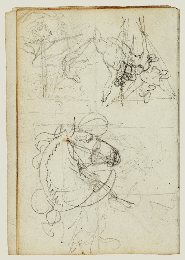 Detail of Compositional studies by Théodore Géricault