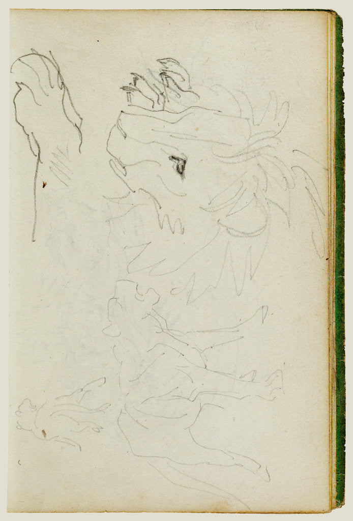 Detail of Lion studies by Théodore Géricault