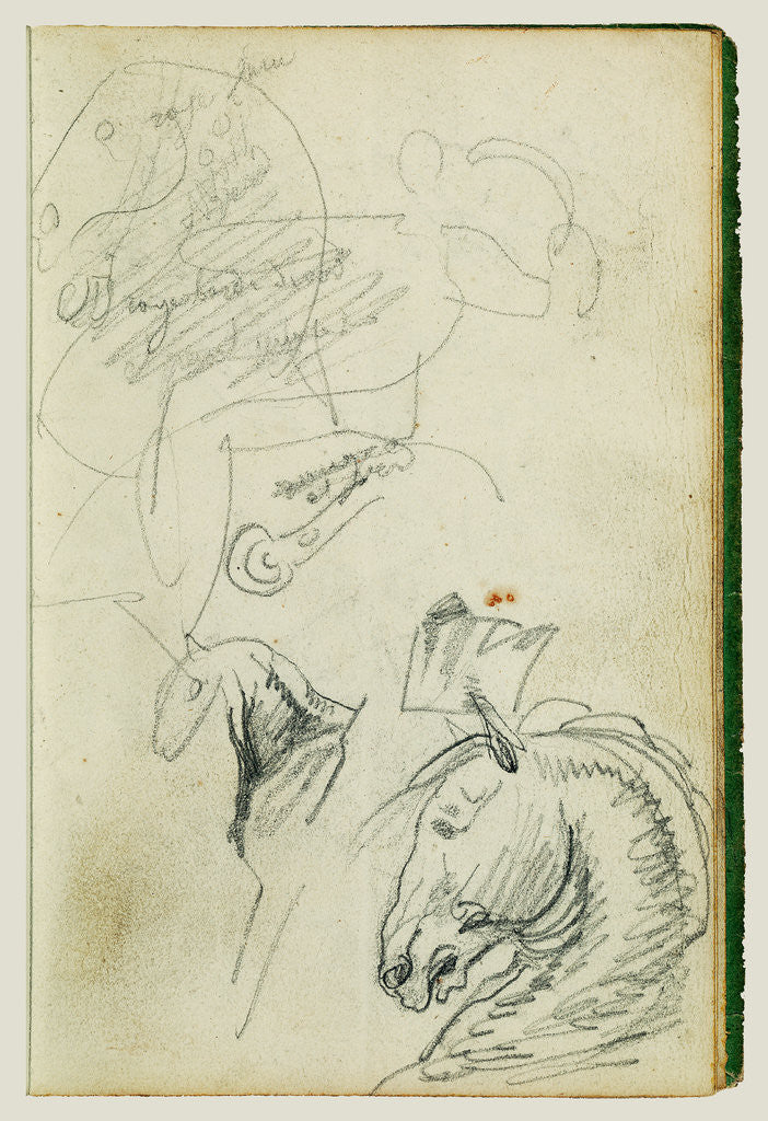 Detail of Horse studies by Théodore Géricault