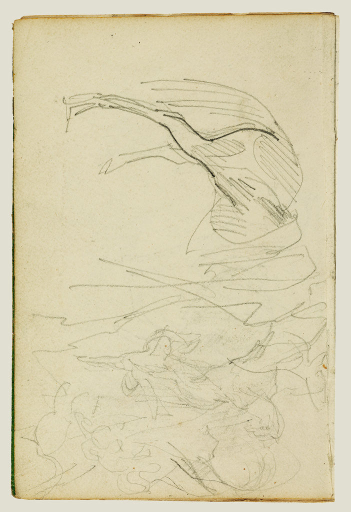 Detail of Compositional study, horse studies by Théodore Géricault
