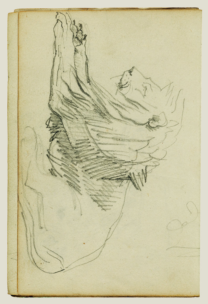 Detail of Seated lion by Théodore Géricault