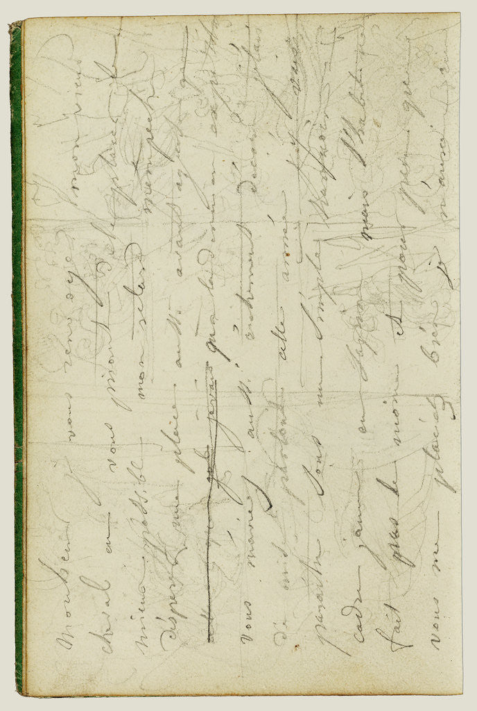 Detail of Draft letter by Théodore Géricault