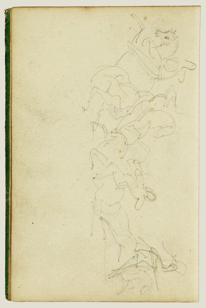 Detail of Calvary skirmish with four horsemen by Théodore Géricault