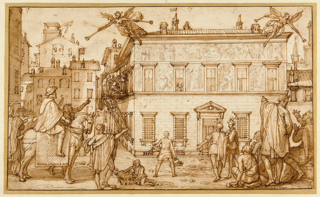 Detail of Taddeo Decorating the Façade of the Palazzo Mattei by Federico Zuccaro