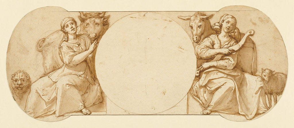 Detail of Allegories of Fortitude and Patience by Federico Zuccaro