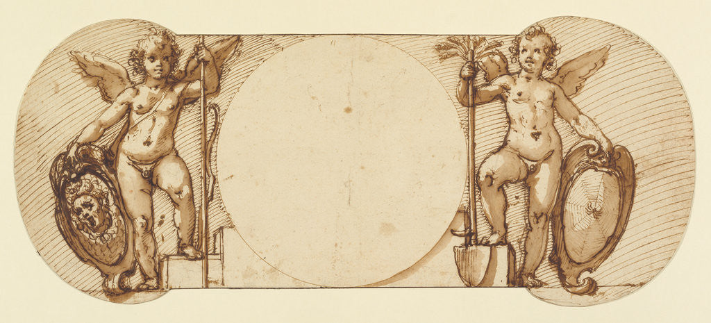 Detail of Two Child Angels, Symbolizing Patience and Industry by Federico Zuccaro