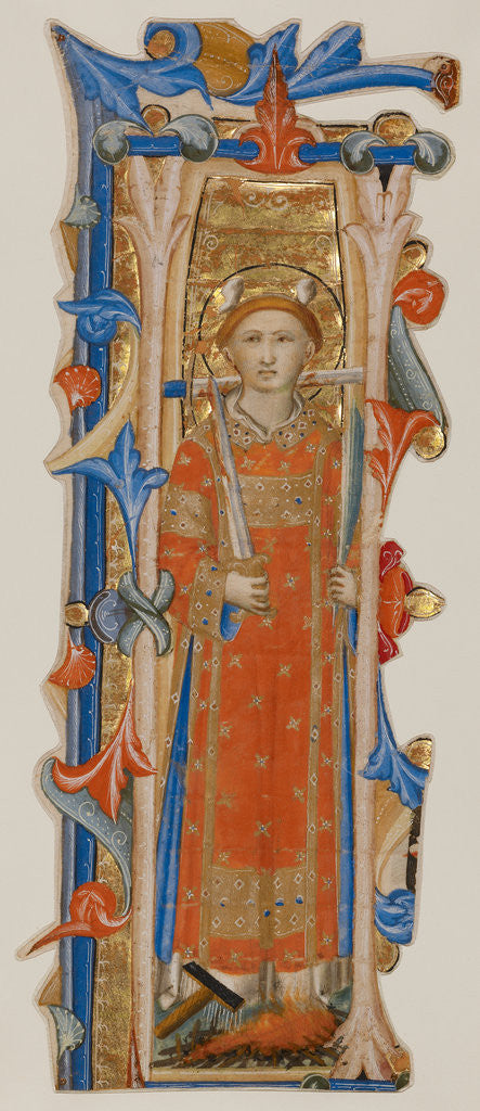 Detail of Initial I: A Martyr Saint by Lippo Vanni