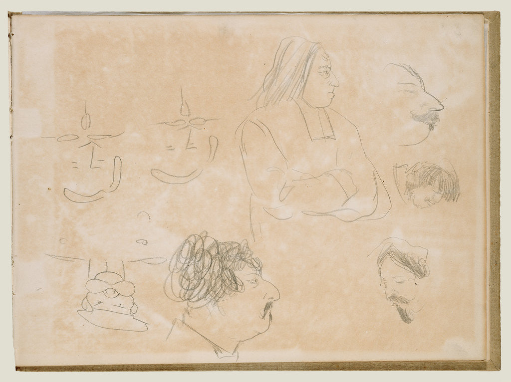 Detail of Caricature Sketches by Edgar Degas