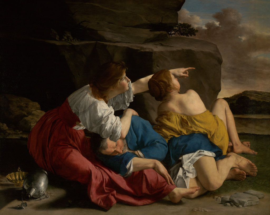 Detail of Lot and his Daughters by Orazio Gentileschi