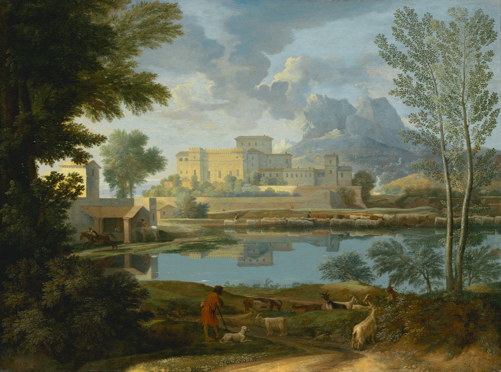 Detail of Landscape with a Calm (Un Temps calme et serein) by Nicolas Poussin