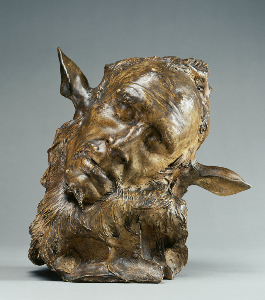 Detail of Self-Portrait as Midas (also called the Sleeping Faun) by Jean-Joseph Carriès