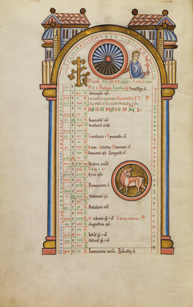 Detail of Mercury (?), Zodiacal Sign of Taurus by Anonymous