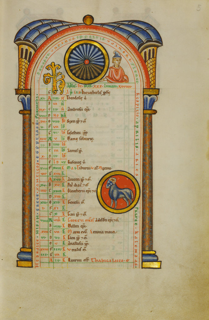 Detail of A Youth, Zodiacal Sign of Aries by Anonymous