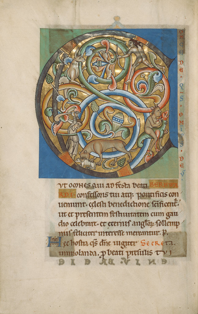 Detail of Inhabited Initial C by Anonymous