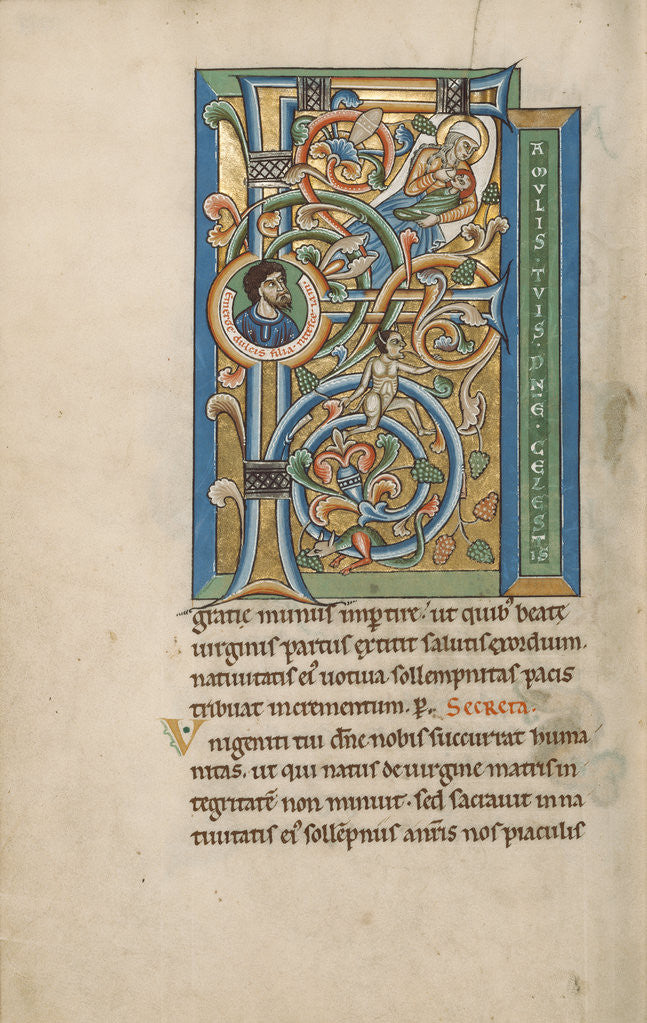 Detail of Initial F: The Birth of the Virgin by Anonymous