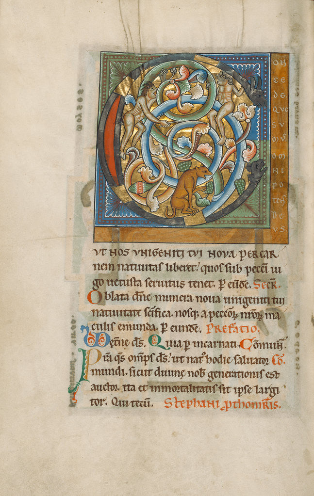 Detail of Inhabited Initial C by Anonymous