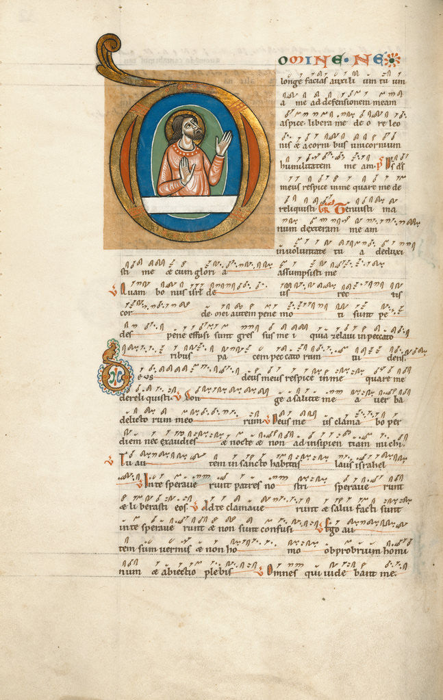 Detail of Initial D: David in Prayer by Anonymous