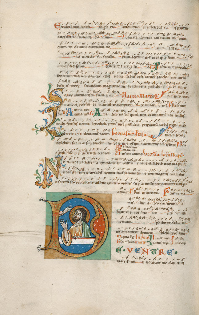 Detail of Initial D: Isaiah in Prayer by Anonymous