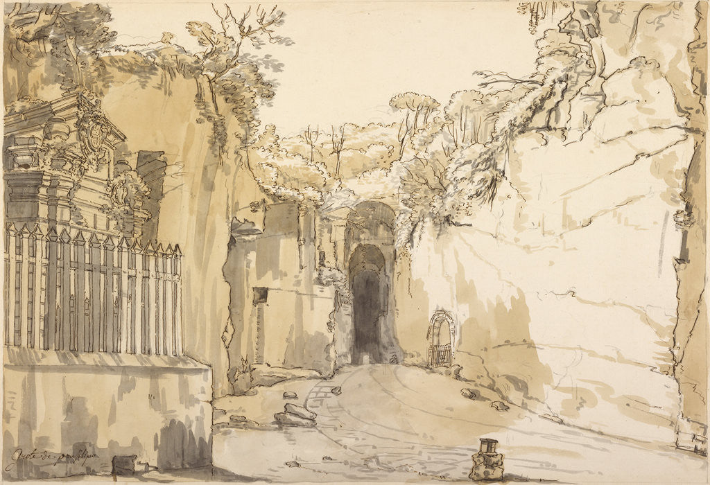 Detail of The Entrance to the Grotto at Posilipo by Claude-Joseph Vernet