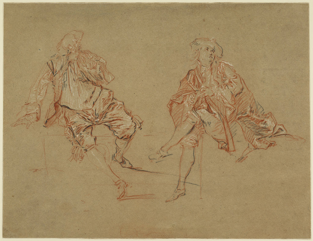 Detail of Two Seated Men by Nicolas Lancret