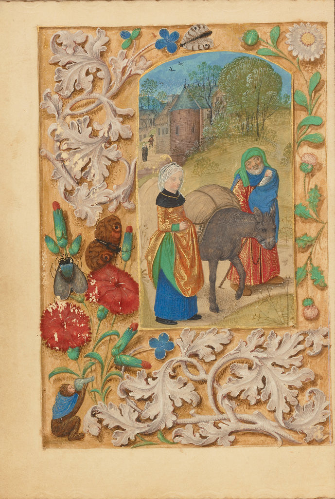 Detail of The Flight into Egypt by Master of the Dresden Prayer Book